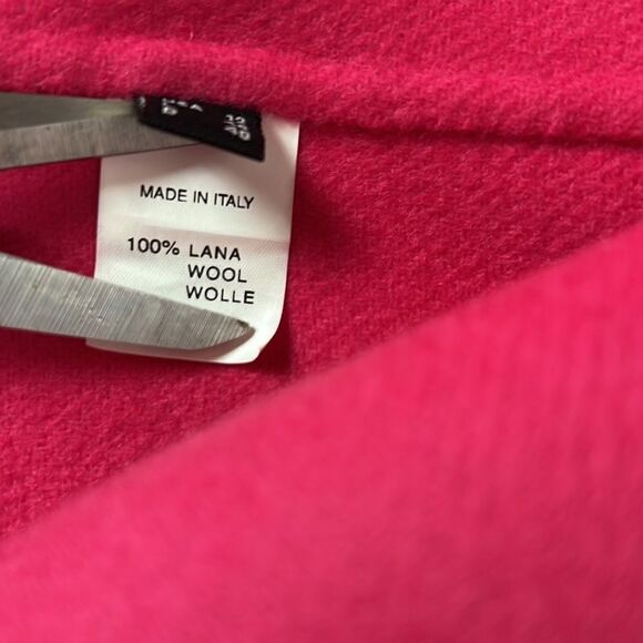 NWT AVERARDO BESSI Italy Boiled Wool Short Jacket 3/4 Sleeves Raspberry Pink - Picture 12 of 14